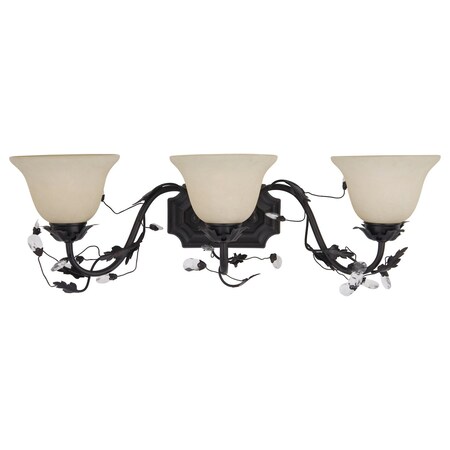 Maxim Three Light Oil Rubbed Bronze Frosted Ivory Glass Vanity 2865FIOI